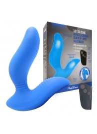 Синий вибромассажер простаты 3,5’’ Remote Control Curve P-spot Massager - 12 см. - Erokay - в Невинномысске купить с доставкой