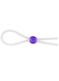 Прозрачное лассо с фиолетовой бусиной SILICONE COCK RING WITH BEAD LAVENDER - NMC - в Невинномысске купить с доставкой