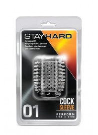 Прозрачная насадка с шипами STAY HARD COCK SLEEVE 01 CLEAR - Blush Novelties - в Невинномысске купить с доставкой