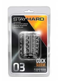 Прозрачная насадка с шипами и шишечками STAY HARD COCK SLEEVE 03 CLEAR - Blush Novelties - в Невинномысске купить с доставкой