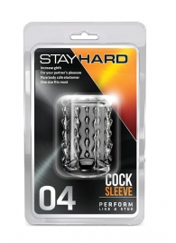 Прозрачная насадка с бороздками STAY HARD COCK SLEEVE 04 CLEAR - Blush Novelties - в Невинномысске купить с доставкой