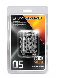 Прозрачная насадка с капельками STAY HARD COCK SLEEVE 05 CLEAR - Blush Novelties - в Невинномысске купить с доставкой