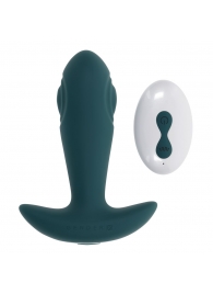 Изумрудная анальная вибропробка с пультом ДУ Tunnel Tapper - 12,1 см. - Gender X