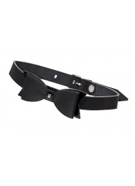 Черный кожаный чокер с бабочкой - Pecado - купить с доставкой в Невинномысске