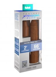 Коричневая насадка на член 2  Silicone X-tension - 20,3 см. - Pipedream - в Невинномысске купить с доставкой