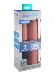Телесная вибронасадка на член 3  Vibrating Mega X-tension with Remote - 22,9 см. - Pipedream - в Невинномысске купить с доставкой