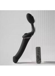 Черный безремневой вибрострапон Strap-On-Me Multi Orgasm Size XL - Strap-on-me - купить с доставкой в Невинномысске