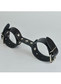 Черные кожаные наручники-фиксатор - Sitabella - купить с доставкой в Невинномысске