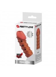 Телесная открытая насадка на пенис с бугорками - 19,8 см. - Baile - в Невинномысске купить с доставкой