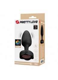 Черная анальная вибропробка с подсветкой Osborn - 9,8 см. - Baile