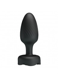 Черная анальная вибропробка с подсветкой Osborn - 9,8 см. - Baile