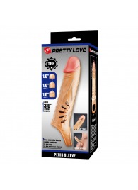 Телесная удлиняющая насадка на пенис с подхватом мошонки - Baile - в Невинномысске купить с доставкой