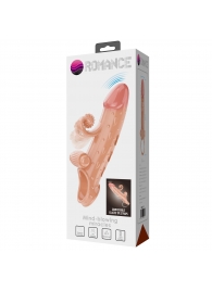 Телесная вибронасадка на пенис с подхватом мошонки - 20 см. - Baile - в Невинномысске купить с доставкой