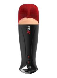 Телесный мастурбатор-вагина в черной колбе с вибрацией Fuck-O-Matic Pro XL - Pipedream - в Невинномысске купить с доставкой