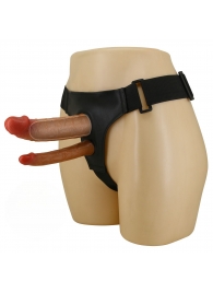 Темно-бежевый фаллопротез для двойного проникновения - 17,5 см. - Baile - купить с доставкой в Невинномысске