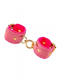 Розовые двуслойные кожаные оковы - Pecado - купить с доставкой в Невинномысске