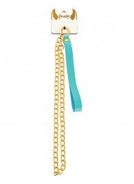 Голубой кожаный поводок с карабином для ошейника - 80 см. - Pecado - купить с доставкой в Невинномысске