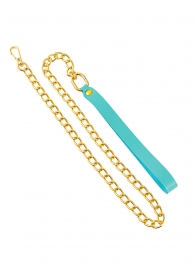 Голубой кожаный поводок с карабином для ошейника - 80 см. - Pecado - купить с доставкой в Невинномысске