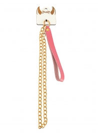 Розовый кожаный поводок с карабином для ошейника - 80 см. - Pecado - купить с доставкой в Невинномысске