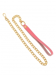 Розовый кожаный поводок с карабином для ошейника - 80 см. - Pecado - купить с доставкой в Невинномысске