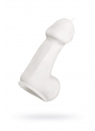 Белая свеча в форме пениса - 47 гр. - Pecado - купить с доставкой в Невинномысске