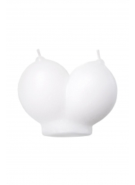 Белая сувенирная свеча «Сиськи» - Pecado - купить с доставкой в Невинномысске