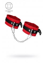 Красно-черные мягкие оковы с одним ремешком и люверсами - Pecado - купить с доставкой в Невинномысске