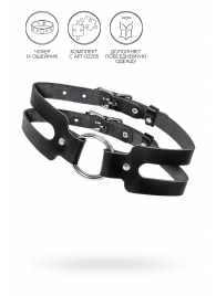 Черный кожаный чокер-ошейник из двух ремешков - Pecado - купить с доставкой в Невинномысске