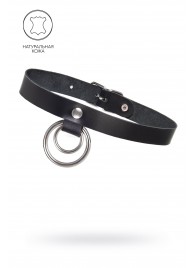 Черный чокер-ошейник с кольцом в кольце - Pecado - купить с доставкой в Невинномысске