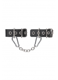 Черные кожаные наручники-браслеты из одного ремешка с люверсами - Pecado - купить с доставкой в Невинномысске