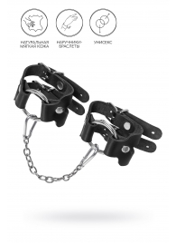 Черные кожаные наручники-браслеты из двух ремешков - Pecado - купить с доставкой в Невинномысске