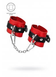 Красно-черные мягкие наручники с одним ремешком с люверсами - Pecado - купить с доставкой в Невинномысске