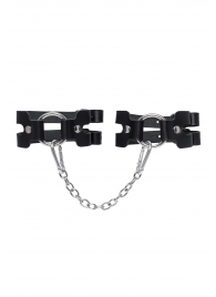 Черные кожаные оковы из двух ремешков - Pecado - купить с доставкой в Невинномысске