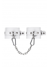 Белые мягкие кожаные оковы с люверсами - Pecado - купить с доставкой в Невинномысске