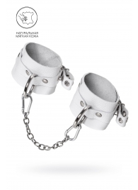 Белые мягкие кожаные оковы с люверсами - Pecado - купить с доставкой в Невинномысске