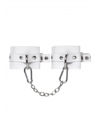 Белые мягкие кожаные наручники с люверсами - Pecado - купить с доставкой в Невинномысске