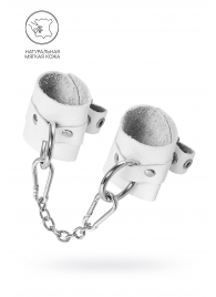 Белые мягкие кожаные наручники с люверсами - Pecado - купить с доставкой в Невинномысске