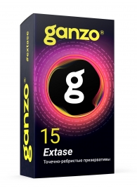 Презервативы анатомической формы с точечной и ребристой структурой Ganzo Extase - 15 шт. - Ganzo - купить с доставкой в Невинномысске