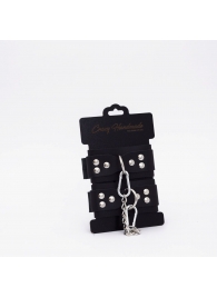 Черные кожаные наручники с регулируемыми ремешками - Crazy Handmade - купить с доставкой в Невинномысске