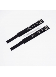 Черные кожаные оковы с регулируемыми ремешками - Crazy Handmade - купить с доставкой в Невинномысске