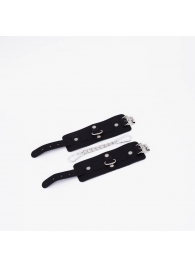 Черные кожаные наручники с хромированной фурнитурой - Crazy Handmade - купить с доставкой в Невинномысске