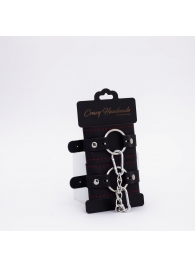 Черно-красные кожаные наручники - Crazy Handmade - купить с доставкой в Невинномысске