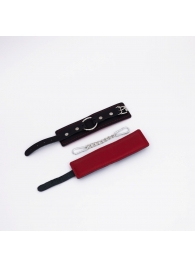 Черно-красные кожаные наручники - Crazy Handmade - купить с доставкой в Невинномысске