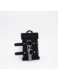 Черно-красные кожаные оковы - Crazy Handmade - купить с доставкой в Невинномысске