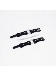 Черные кожаные наручники с кольцом - Crazy Handmade - купить с доставкой в Невинномысске