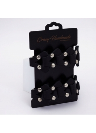 Черные кожаные наручники из звеньев - Crazy Handmade - купить с доставкой в Невинномысске