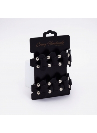 Черные кожаные оковы из звеньев - Crazy Handmade - купить с доставкой в Невинномысске