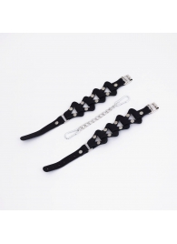 Черные кожаные оковы из звеньев - Crazy Handmade - купить с доставкой в Невинномысске