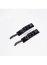 Черные кожаные наручники Sex - Crazy Handmade - купить с доставкой в Невинномысске