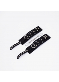 Черные кожаные наручники Sex - Crazy Handmade - купить с доставкой в Невинномысске